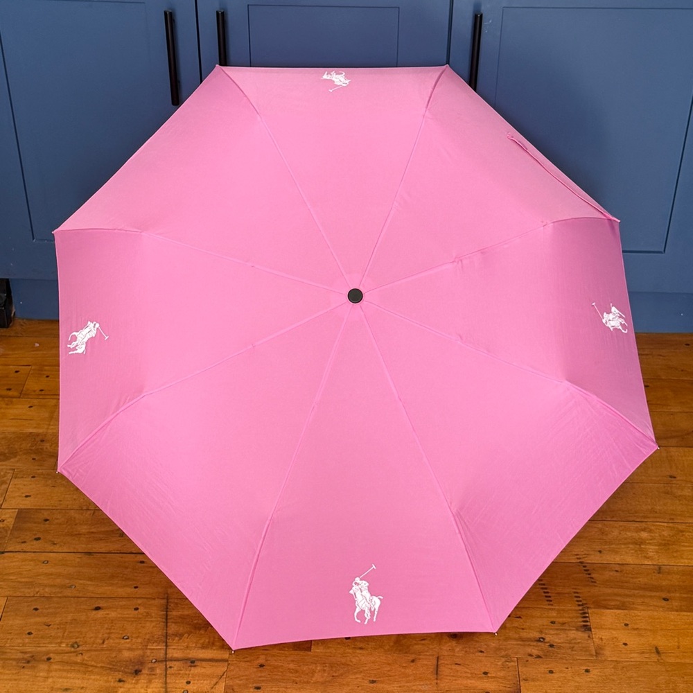POLO Ralph Lauren Collapsible Umbrella Bubblegum Pink - Picture 2 of 14